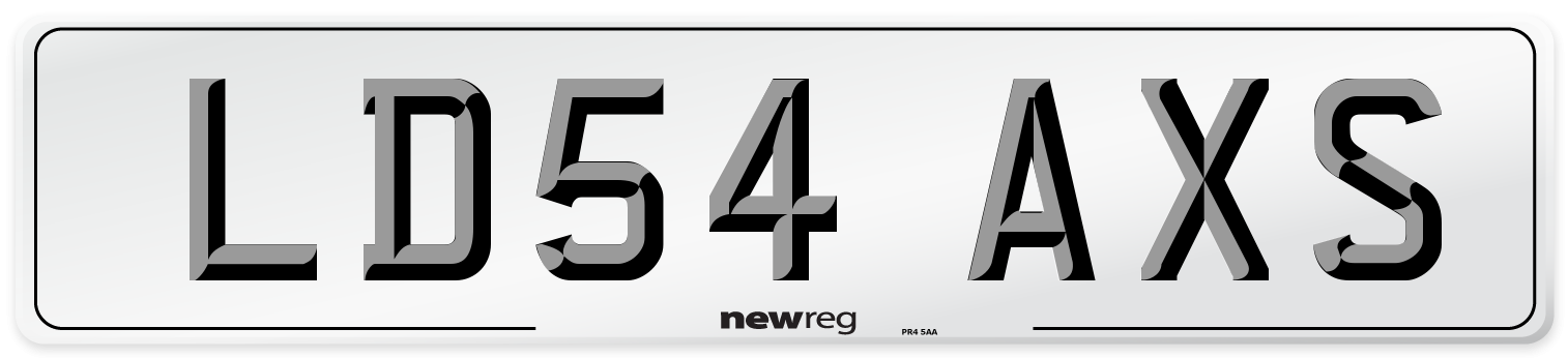 LD54 AXS Number Plate from New Reg